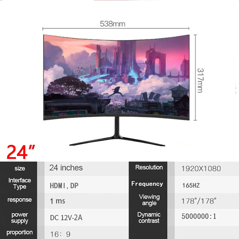 GYFOMA écran gaming 165Hz 1080p